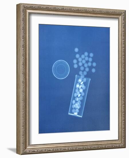 X-ray of Pills and Pill Bottle-Chris Rogers-Framed Photographic Print