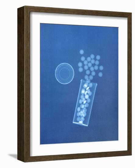 X-ray of Pills and Pill Bottle-Chris Rogers-Framed Photographic Print