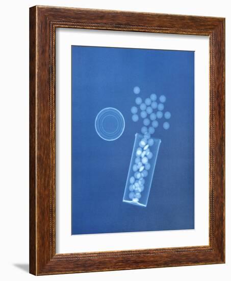 X-ray of Pills and Pill Bottle-Chris Rogers-Framed Photographic Print