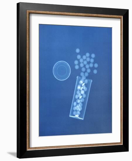 X-ray of Pills and Pill Bottle-Chris Rogers-Framed Photographic Print