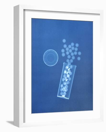 X-ray of Pills and Pill Bottle-Chris Rogers-Framed Photographic Print