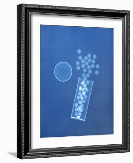 X-ray of Pills and Pill Bottle-Chris Rogers-Framed Photographic Print