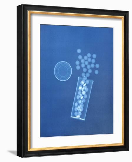 X-ray of Pills and Pill Bottle-Chris Rogers-Framed Photographic Print