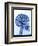 X-ray of skull with gears-Thom Lang-Framed Photographic Print