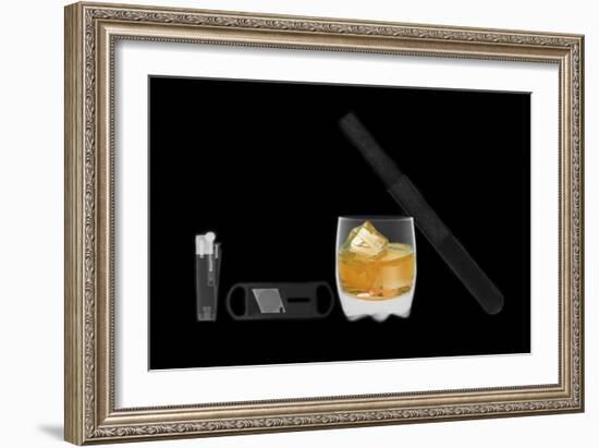 X-ray of Whiskey And Cigar-null-Framed Photographic Print