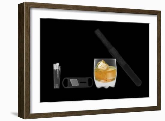 X-ray of Whiskey And Cigar-null-Framed Photographic Print