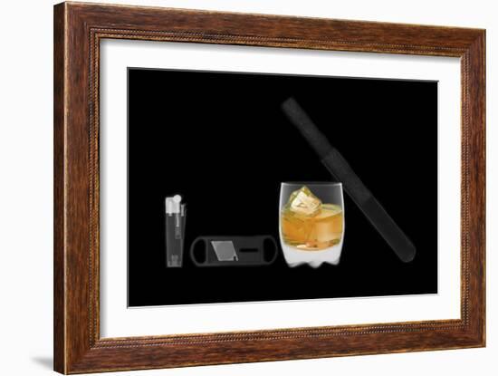 X-ray of Whiskey And Cigar-null-Framed Photographic Print