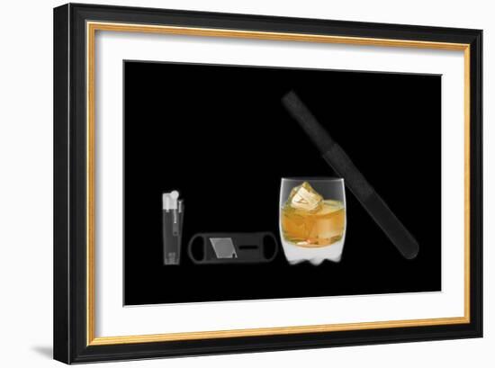 X-ray of Whiskey And Cigar-null-Framed Photographic Print