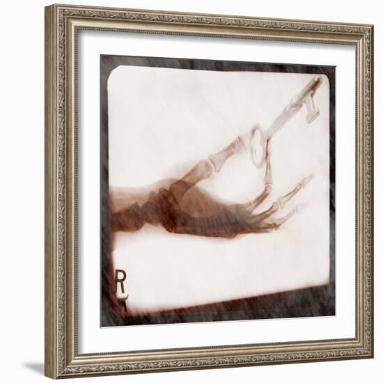 X-Ray Photograph of Person Holding Key-null-Framed Photographic Print