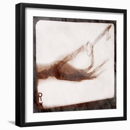 X-Ray Photograph of Person Holding Key-null-Framed Photographic Print