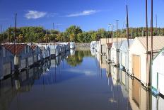 Boat Houses-X51hz-Framed Premier Image Canvas