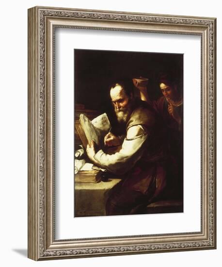 Xanthippe Pouring Water onto Socrates' Neck-Luca Giordano-Framed Giclee Print