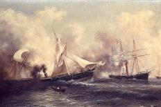 U.S.S. Kearsarge Sinking the Alabama, 19th June 1864-Xanthus Russell Smith-Framed Premier Image Canvas