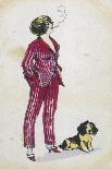 Forward Young Woman Wears a Cerise Pink and Red Pyjama Suit-Xavier Sager-Art Print