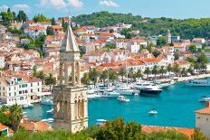 City of Zadar Harbor and Velebit Mountain-xbrchx-Framed Premier Image Canvas