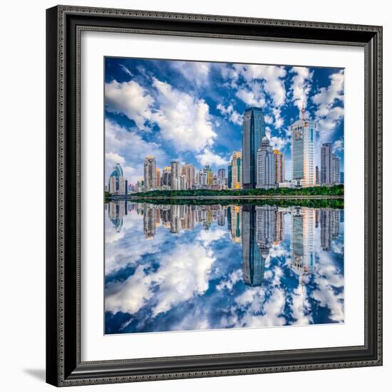 Xiamen, China Skyline on Yundang Lake-Sean Pavone-Framed Photographic Print