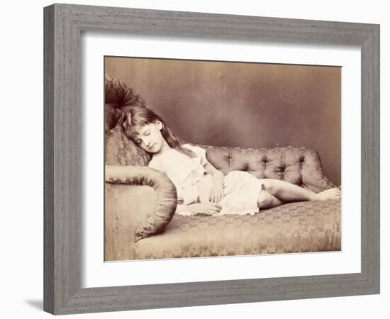 Xie Sleeping, 1874-Lewis Carroll-Framed Giclee Print