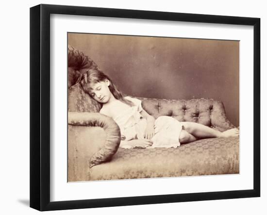 Xie Sleeping, 1874-Lewis Carroll-Framed Giclee Print