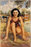 Fun by the Pool-Xie Zhiguang-Framed Art Print