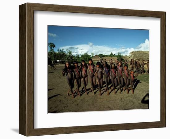 Xingu Dance, Brazil, South America-Claire Leimbach-Framed Photographic Print