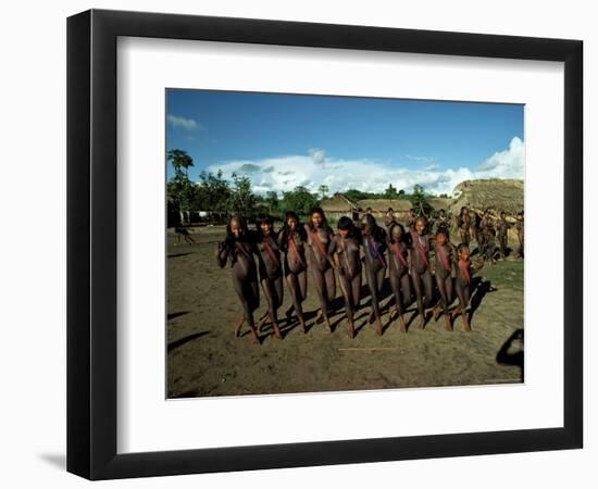 Xingu Dance, Brazil, South America-Claire Leimbach-Framed Photographic Print