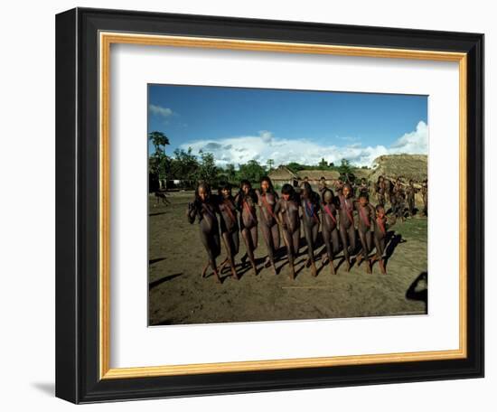 Xingu Dance, Brazil, South America-Claire Leimbach-Framed Photographic Print