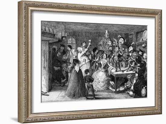 Xit, Now Sir Narcissus Le Grand, Entertaining His Friends on His Wedding Day, 1840-George Cruikshank-Framed Giclee Print