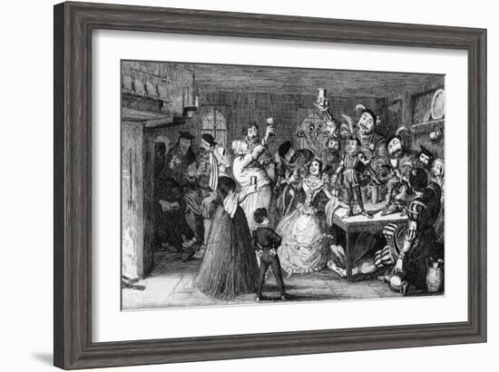 Xit, Now Sir Narcissus Le Grand, Entertaining His Friends on His Wedding Day, 1840-George Cruikshank-Framed Giclee Print