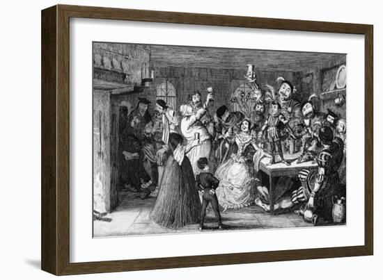 Xit, Now Sir Narcissus Le Grand, Entertaining His Friends on His Wedding Day, 1840-George Cruikshank-Framed Giclee Print