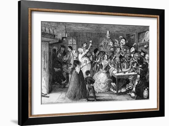 Xit, Now Sir Narcissus Le Grand, Entertaining His Friends on His Wedding Day, 1840-George Cruikshank-Framed Giclee Print