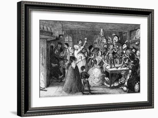 Xit, Now Sir Narcissus Le Grand, Entertaining His Friends on His Wedding Day, 1840-George Cruikshank-Framed Giclee Print