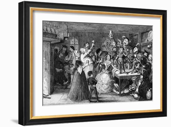 Xit, Now Sir Narcissus Le Grand, Entertaining His Friends on His Wedding Day, 1840-George Cruikshank-Framed Giclee Print