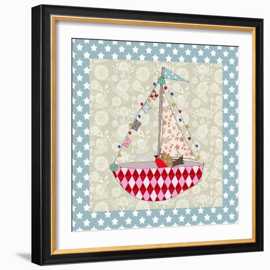 Xmas Boat-Effie Zafiropoulou-Framed Giclee Print