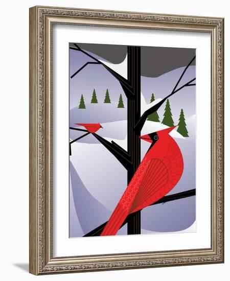 Xmas Cardinals-Marie Sansone-Framed Giclee Print