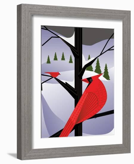 Xmas Cardinals-Marie Sansone-Framed Giclee Print