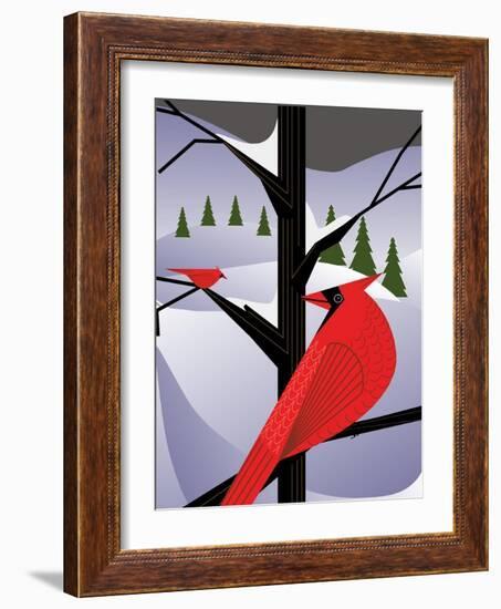 Xmas Cardinals-Marie Sansone-Framed Giclee Print