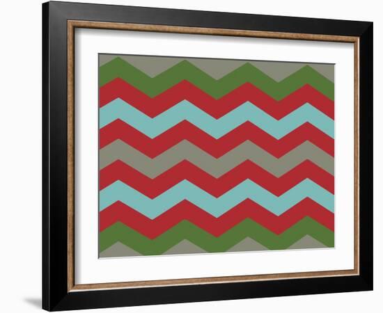 Xmas Chevron 7-Color Bakery-Framed Giclee Print