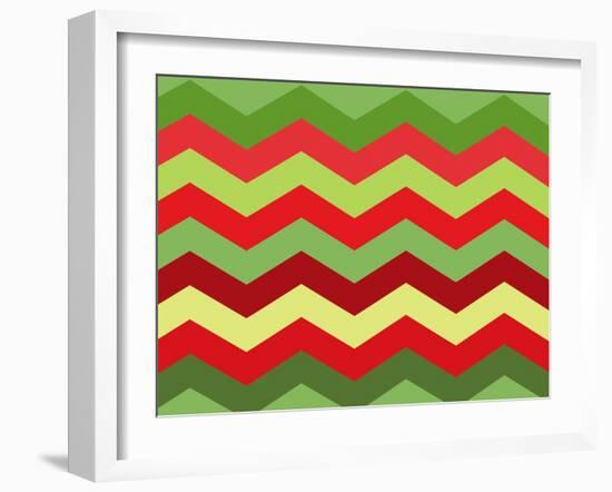 Xmas Chevron-Color Bakery-Framed Giclee Print