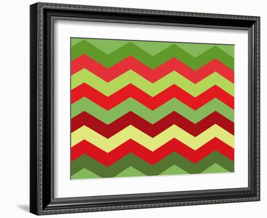 Xmas Chevron-Color Bakery-Framed Giclee Print