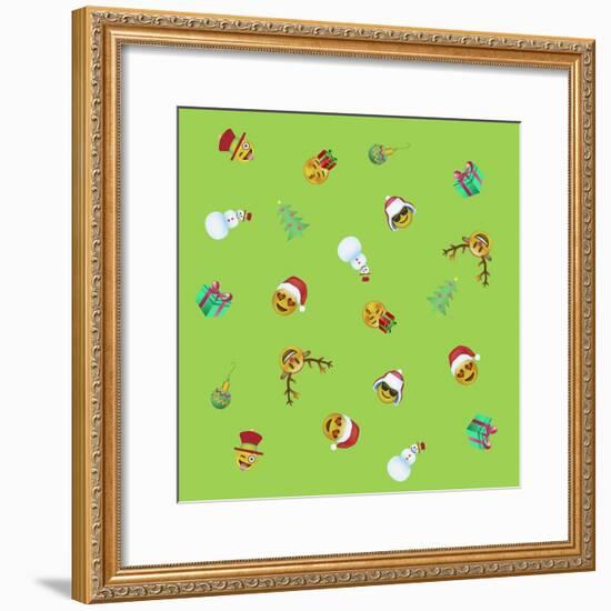 Xmas Emojis Mini Scramble-Ali Lynne-Framed Giclee Print