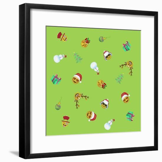 Xmas Emojis Mini Scramble-Ali Lynne-Framed Giclee Print