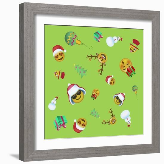 Xmas Emojis Scramble-Ali Lynne-Framed Giclee Print