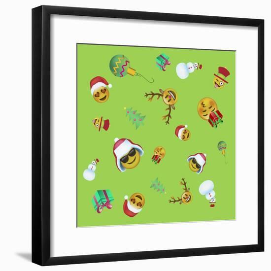 Xmas Emojis Scramble-Ali Lynne-Framed Giclee Print