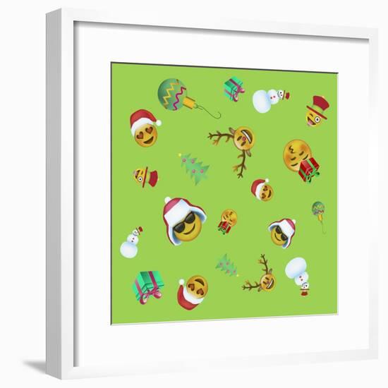 Xmas Emojis Scramble-Ali Lynne-Framed Giclee Print