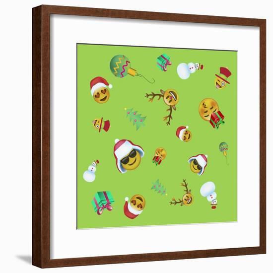 Xmas Emojis Scramble-Ali Lynne-Framed Giclee Print