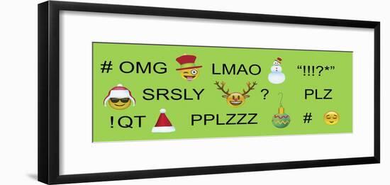 Xmas Emojis Text 2-Ali Lynne-Framed Giclee Print