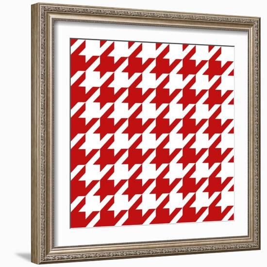 Xmas Houndstooth 2-Color Bakery-Framed Giclee Print