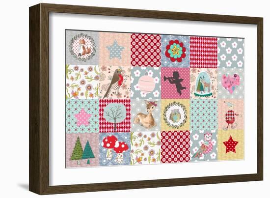 Xmas Patchwork-Effie Zafiropoulou-Framed Giclee Print