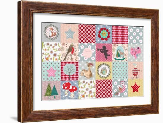 Xmas Patchwork-Effie Zafiropoulou-Framed Giclee Print