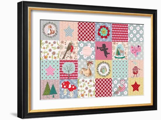 Xmas Patchwork-Effie Zafiropoulou-Framed Giclee Print